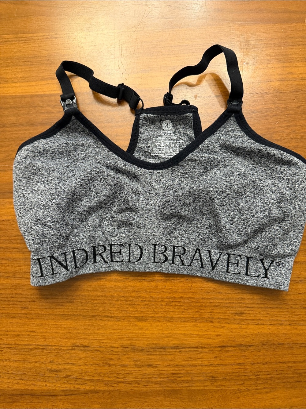 Kindred Bravely Gray and Black Sports Bra